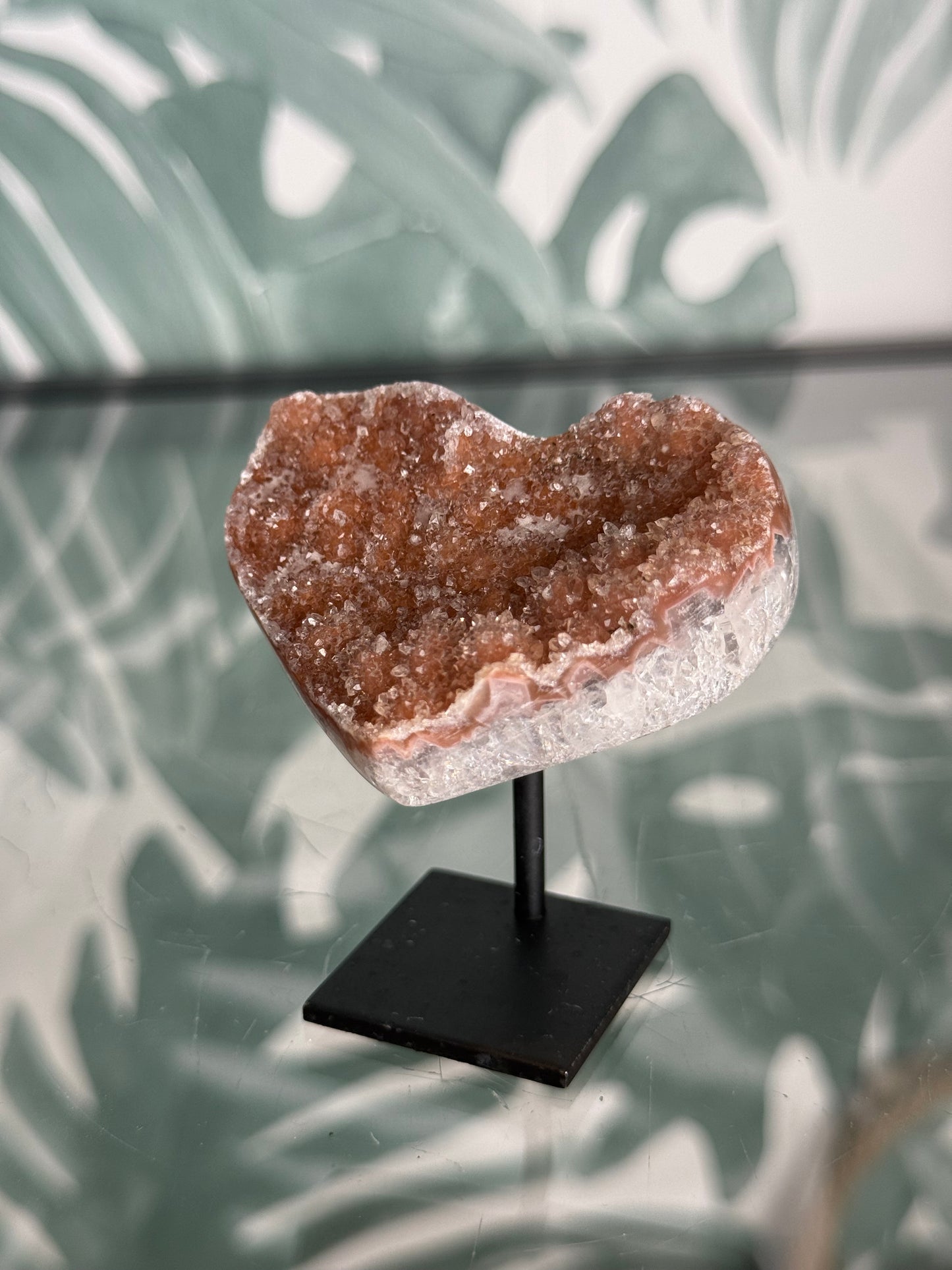Galaxy amethist hart op standaard - no.4
