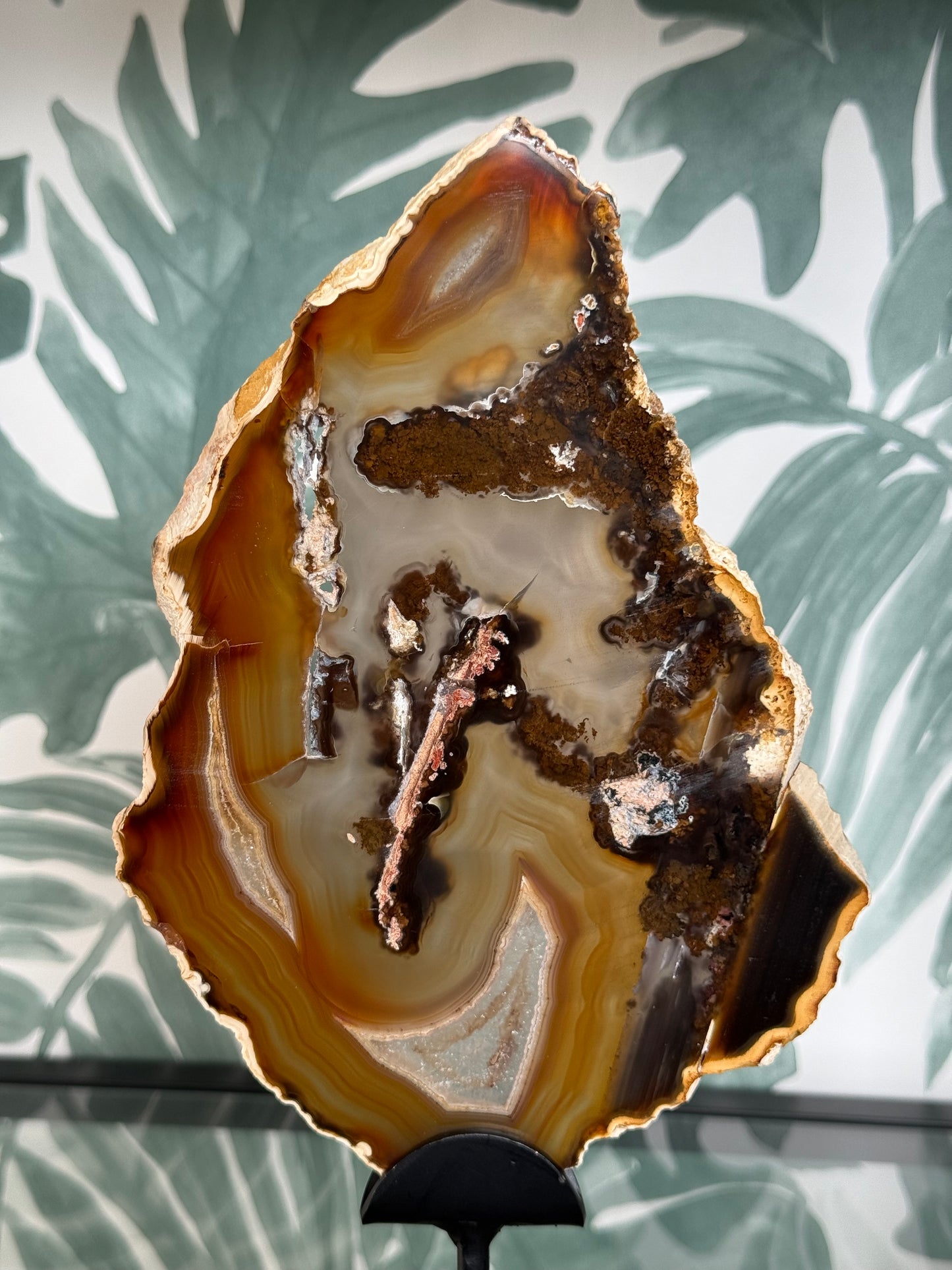 Agaatschijf natuurlijk inclusief standaard #no.91