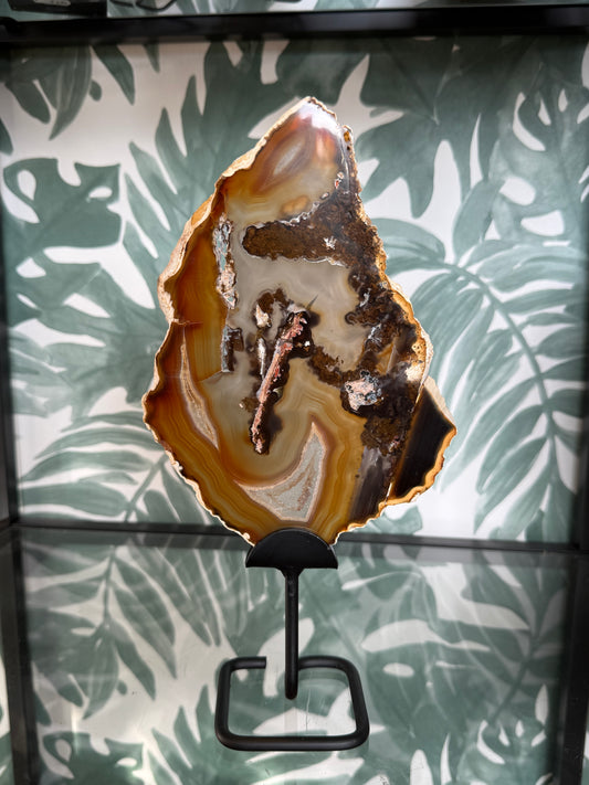 Agaatschijf natuurlijk inclusief standaard #no.91