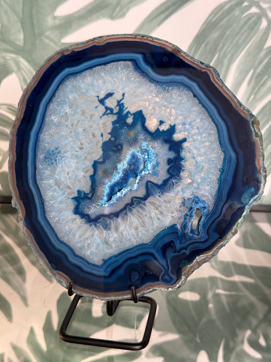 Agaatschijf geverfd - blauw #no.94