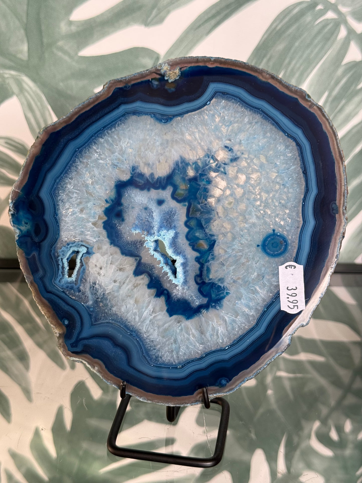 Agaatschijf geverfd - blauw #no.94