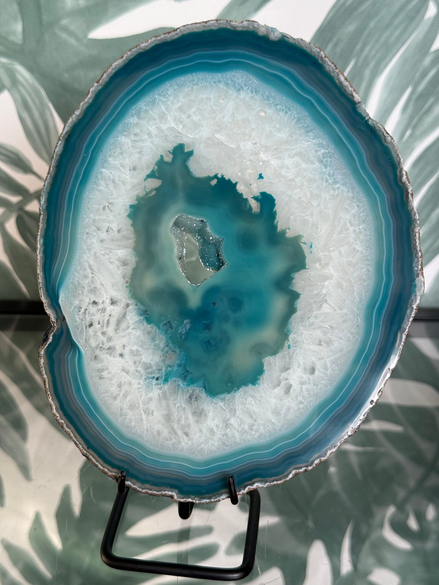 Agaatschijf geverfd - turquoise #no.96