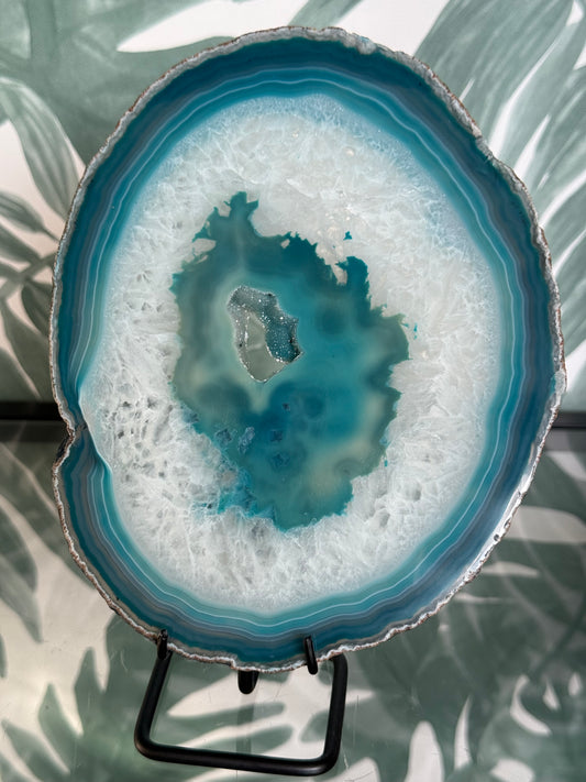 Agaatschijf geverfd - turquoise #no.96