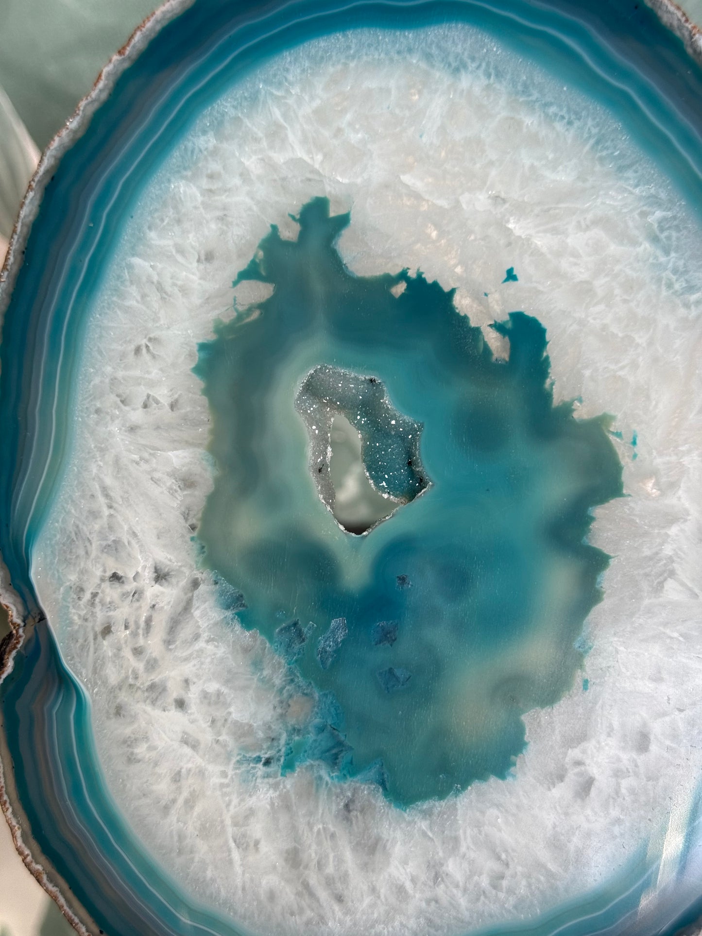 Agaatschijf geverfd - turquoise #no.96