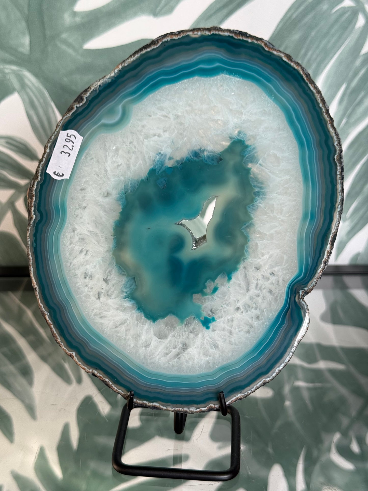 Agaatschijf geverfd - turquoise #no.96