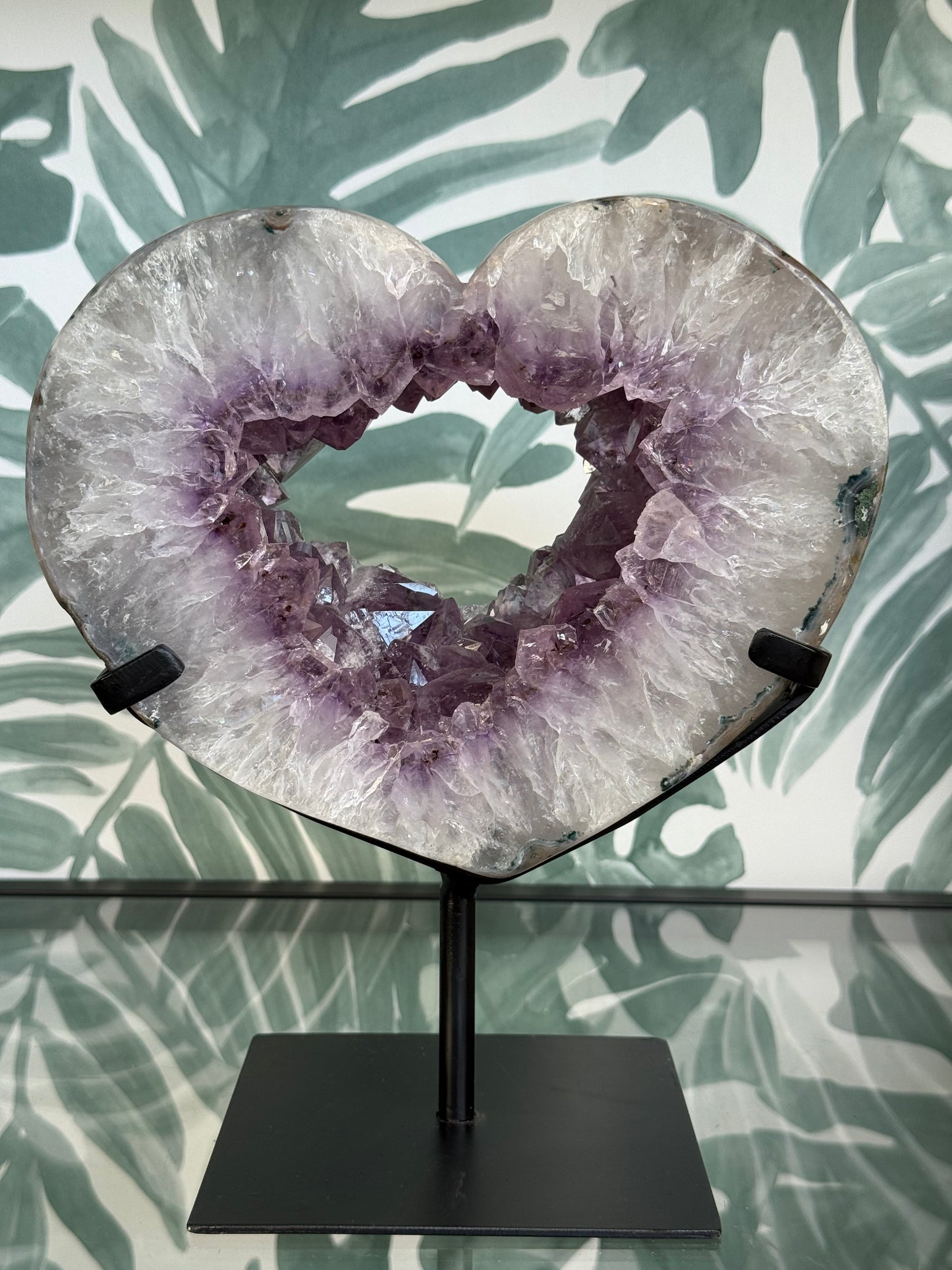 Amethist hart portaal - 23 x 20 cm