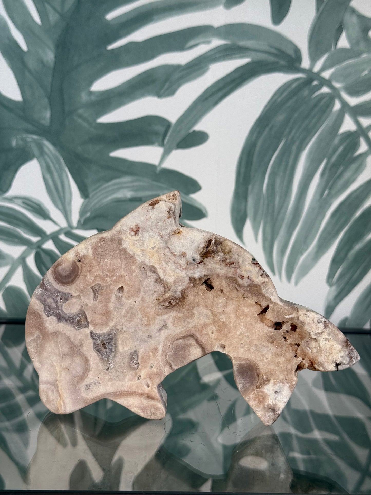 Dolfijn van roze amethist (chalcedoon) - no.124