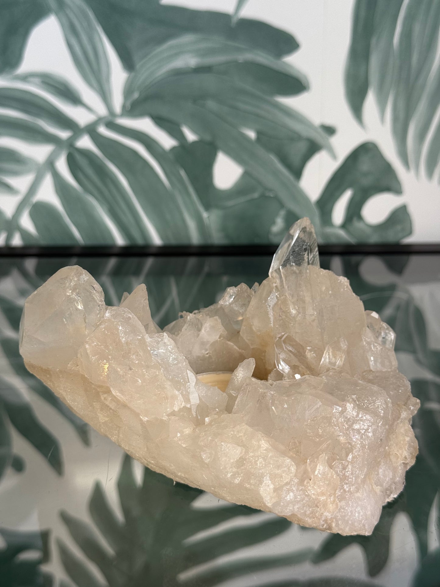 Bergkristal waxinelichthouder - no.130