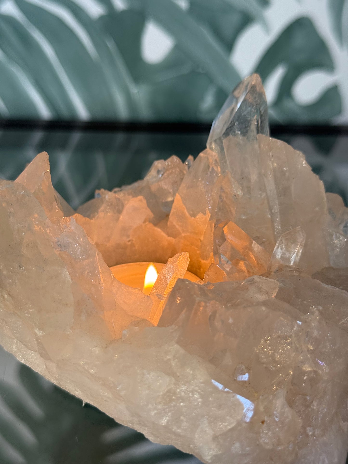 Bergkristal waxinelichthouder - no.130