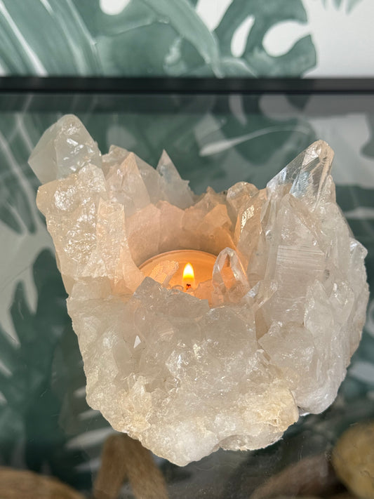 Bergkristal waxinelichthouder - no.130