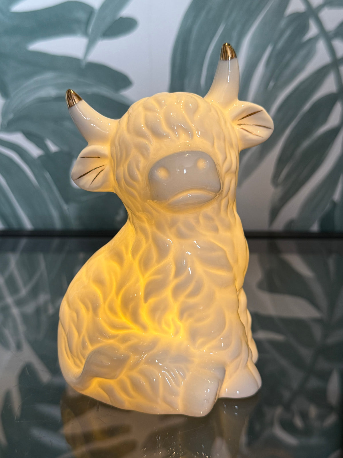 Schotse Hooglander Sfeerlamp – Keramiek | 15 cm