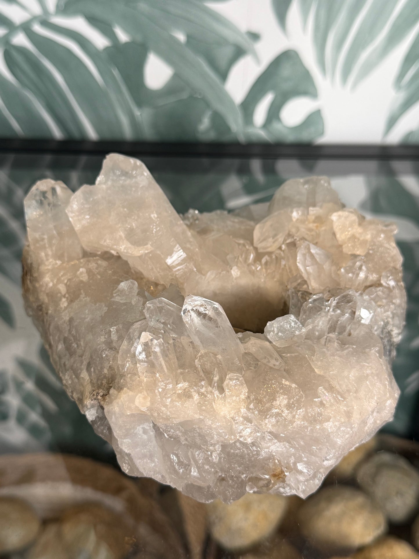 Bergkristal waxinelichthouder