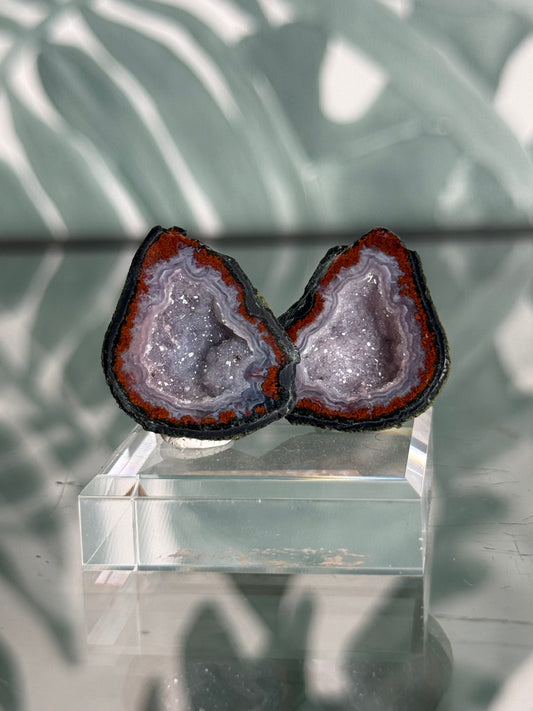 Tabasco agaat geode paar