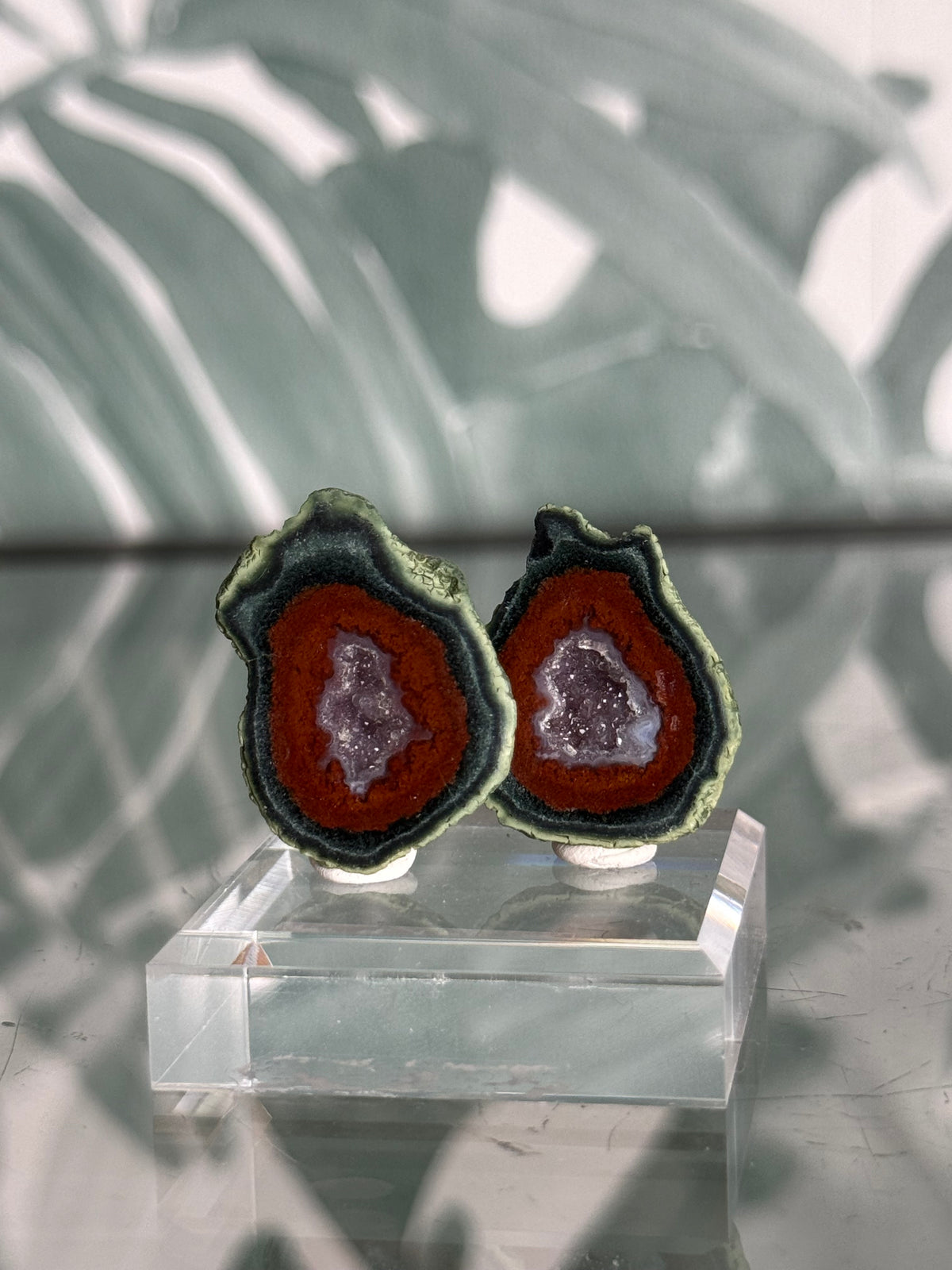 Tabasco agaat geode paar