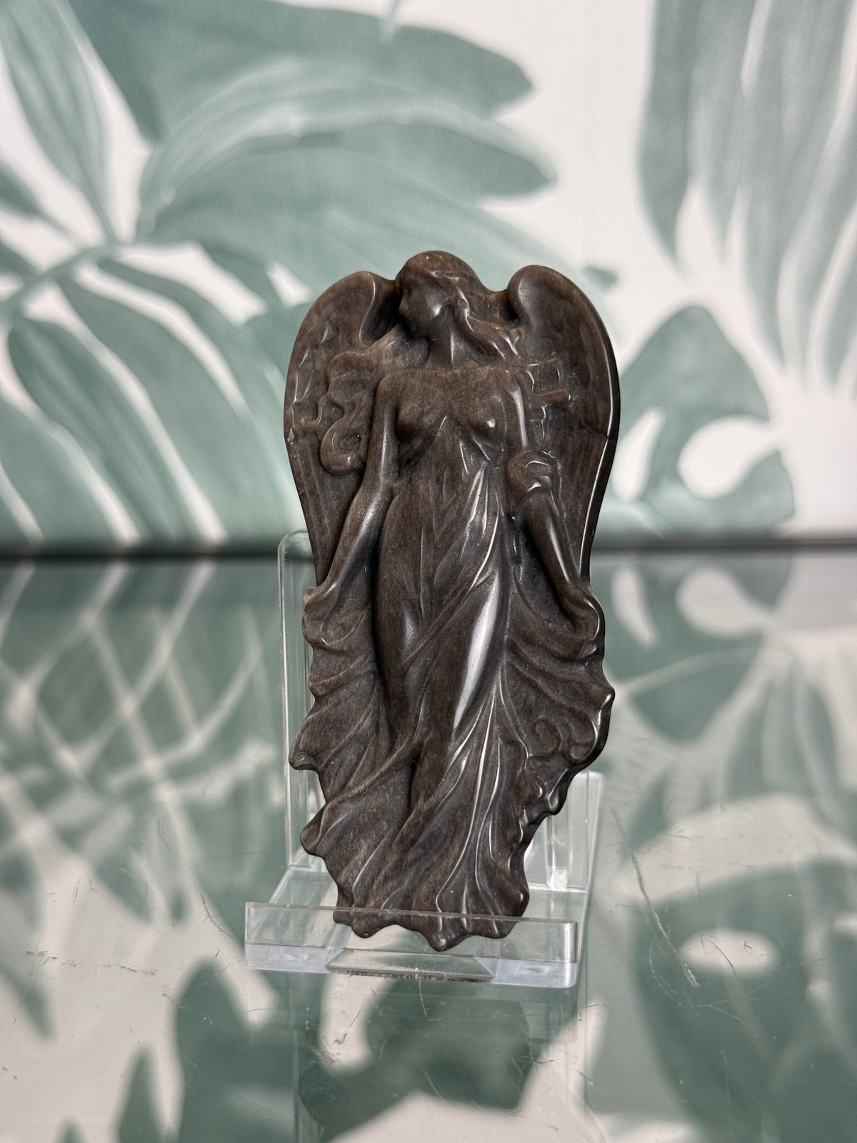 Zilver Obsidiaan Engel met Zilveren Flash – no.281