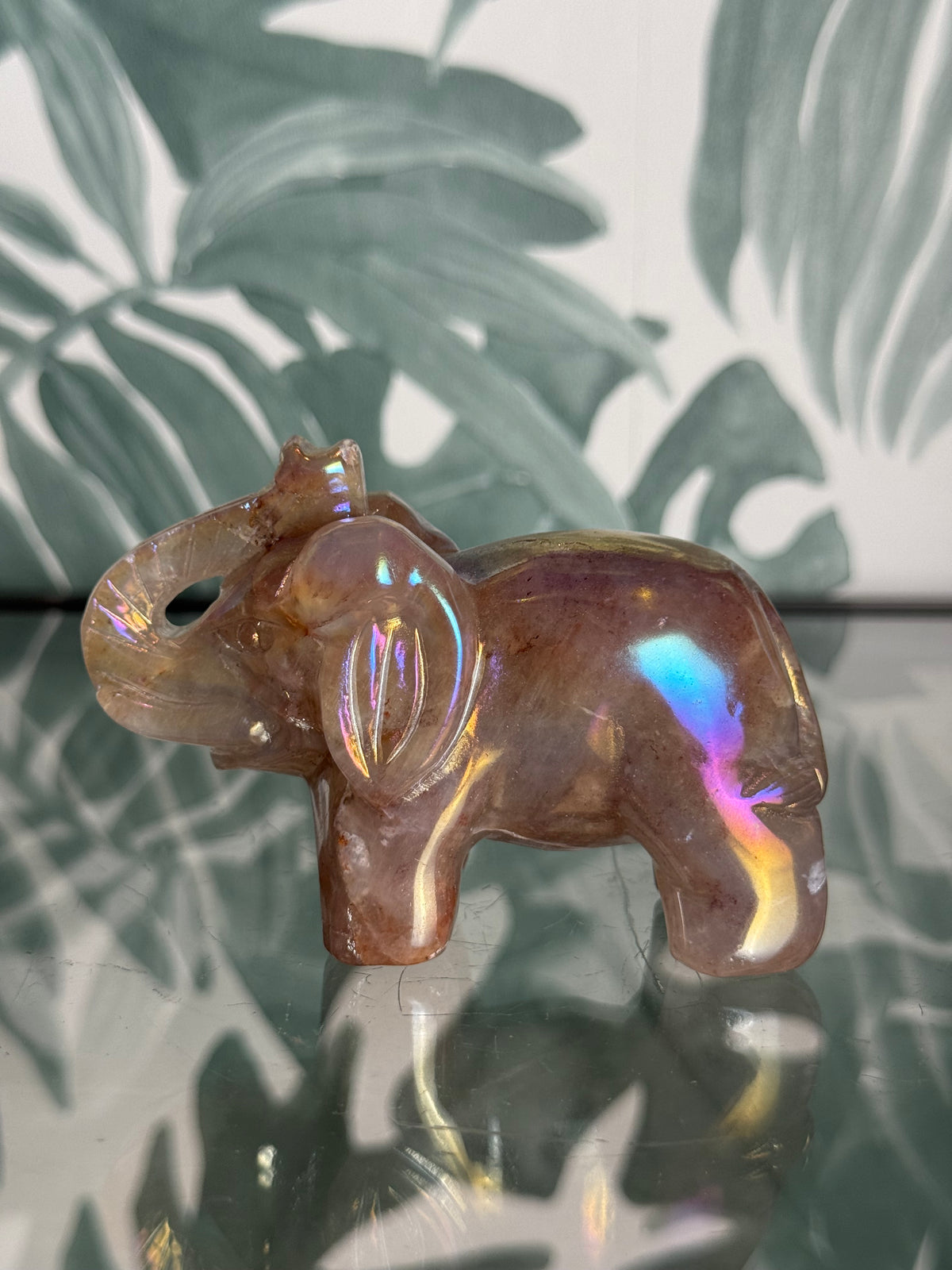 Hematoïde Kwarts Olifant met Auracoating - no.288
