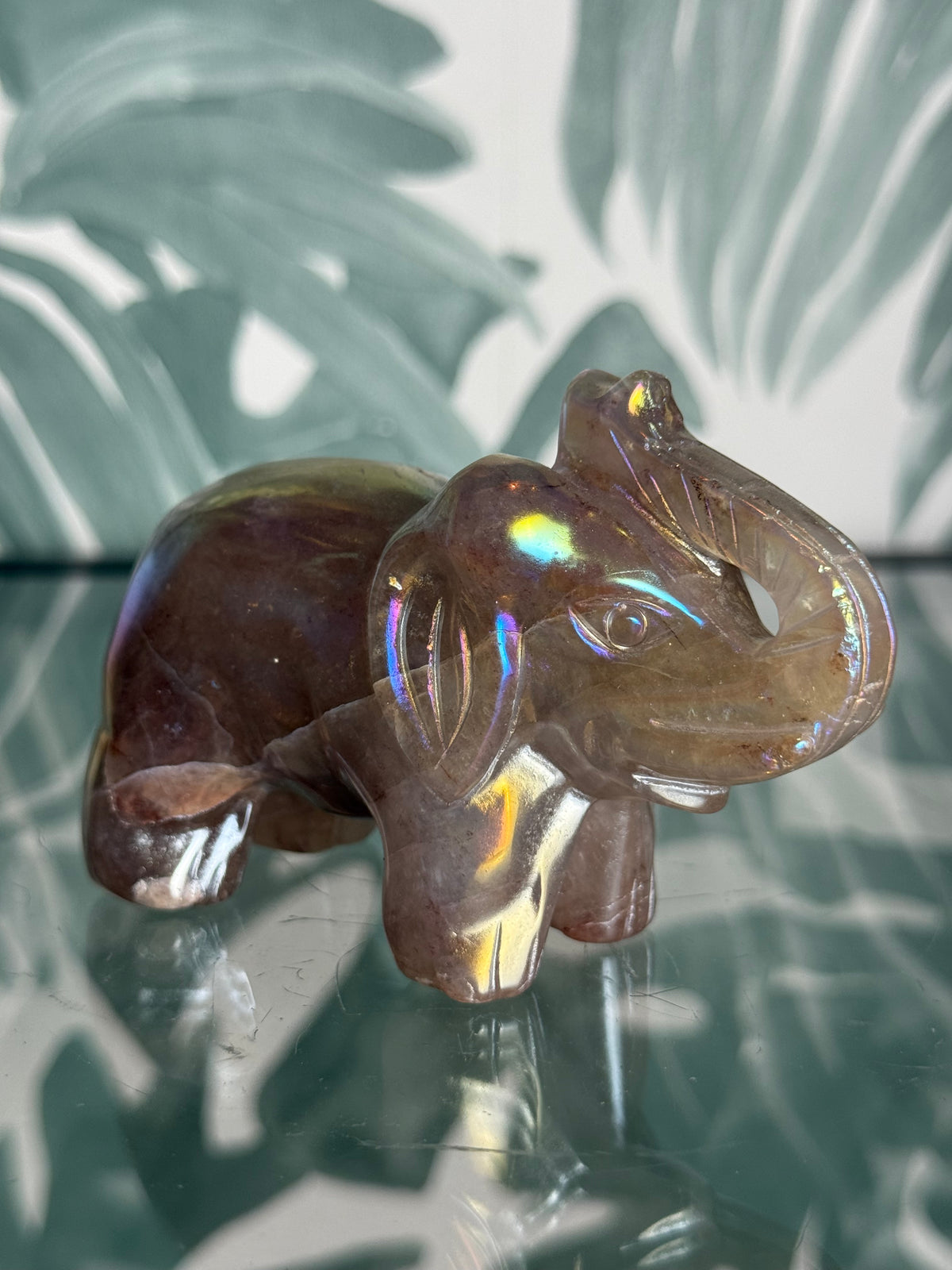 Hematoïde Kwarts Olifant met Auracoating - no.288