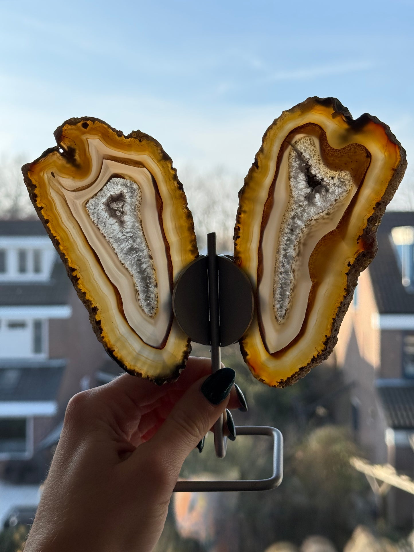 Agaat vlinder op standaard -166