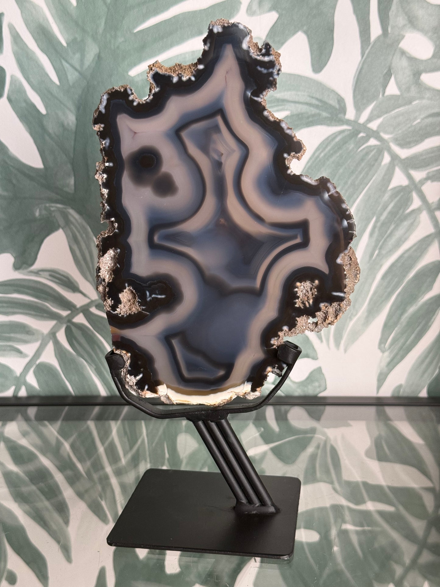 Agaat schijf op luxe standaard #no.101