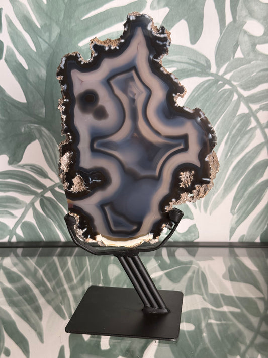 Agaat schijf op luxe standaard #no.101