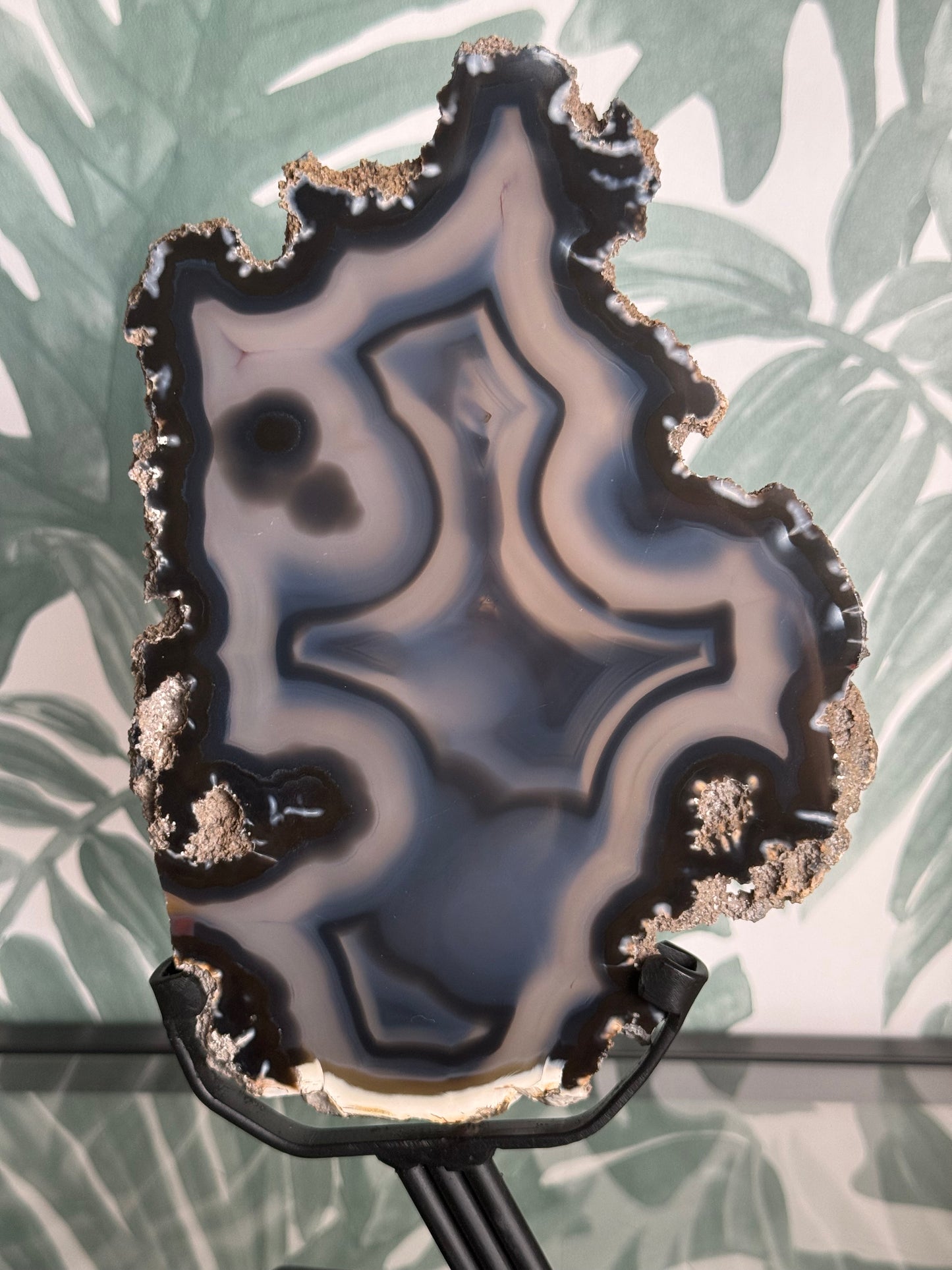 Agaat schijf op luxe standaard #no.101