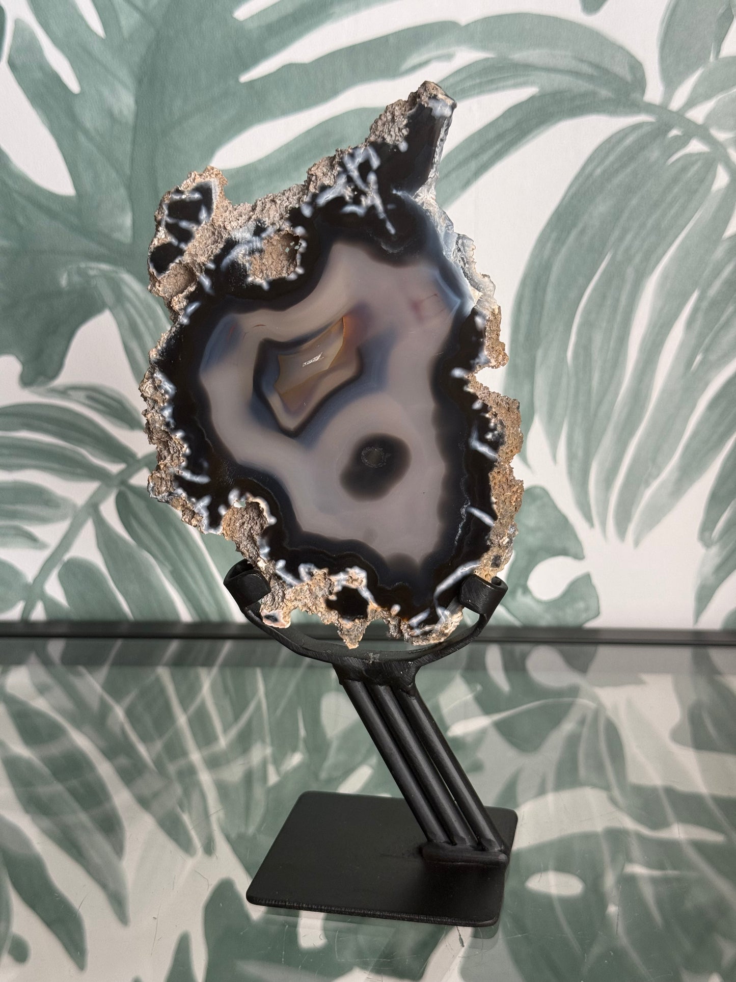 Agaat schijf op luxe standaard #no.102