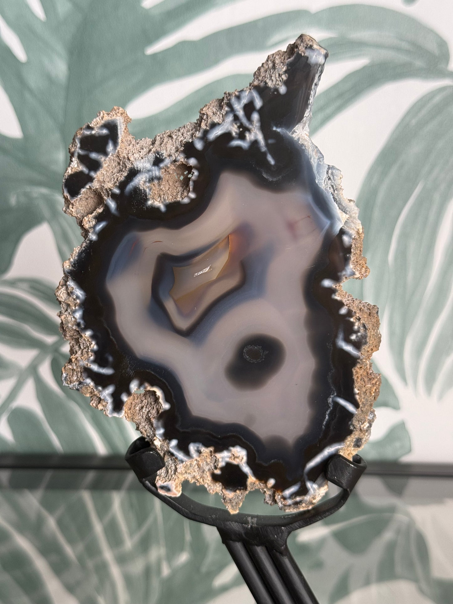 Agaat schijf op luxe standaard #no.102