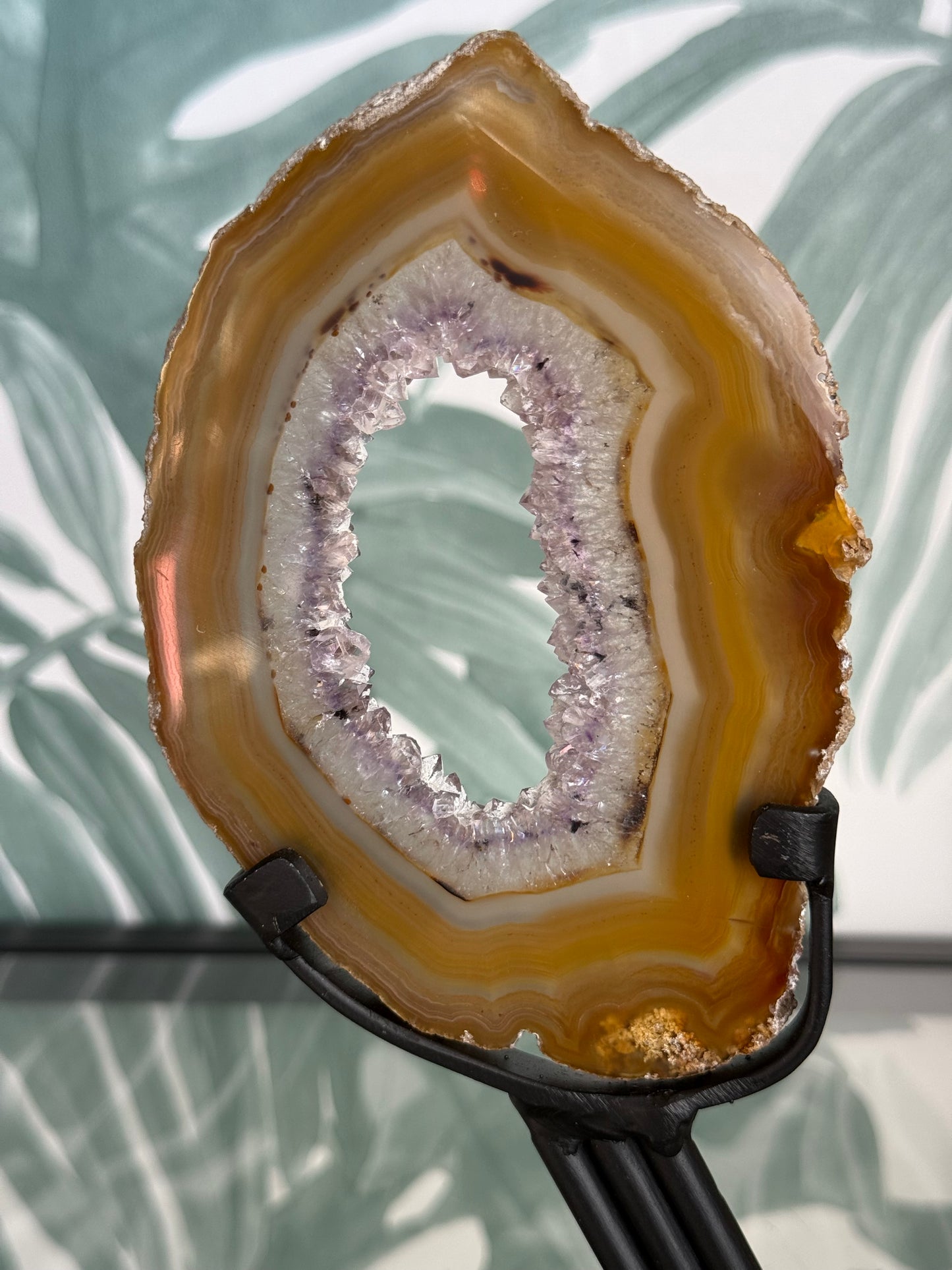 Agaat schijf natuurlijk op luxe standaard - no.105