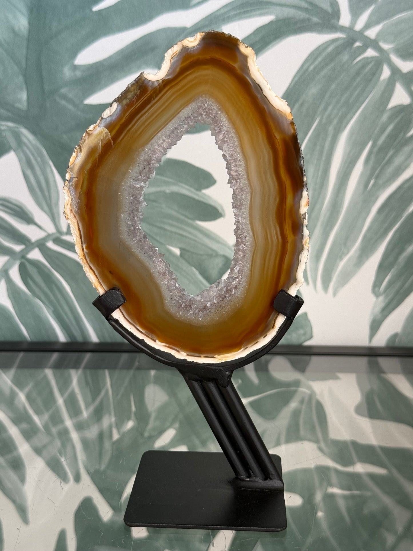 Agaat schijf natuurlijk op luxe standaard - no.106