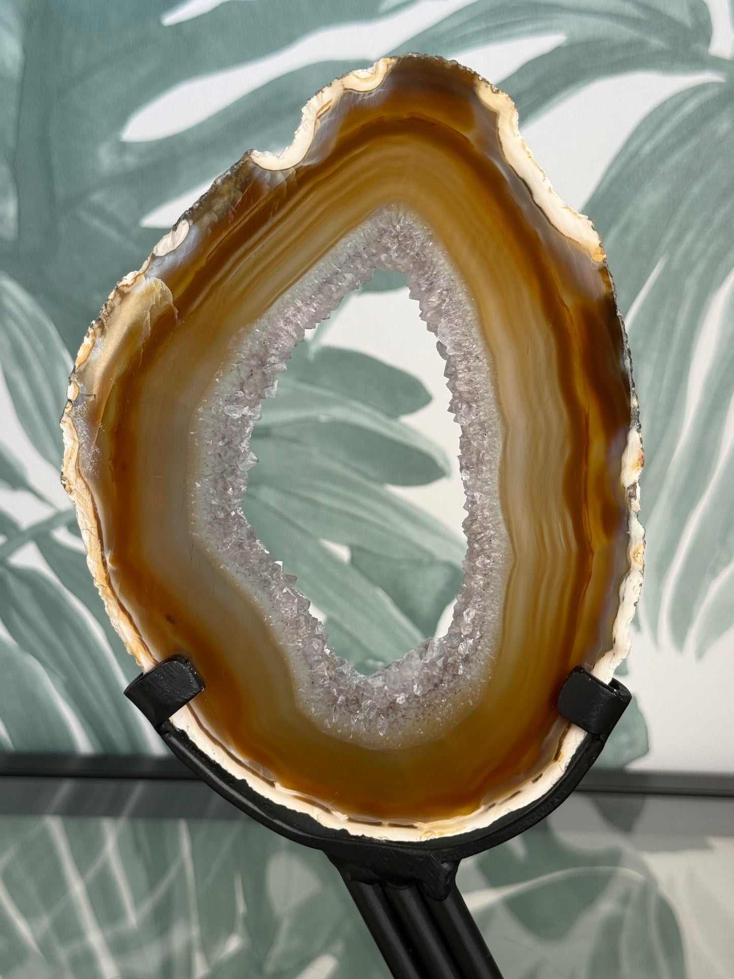Agaat schijf natuurlijk op luxe standaard - no.106