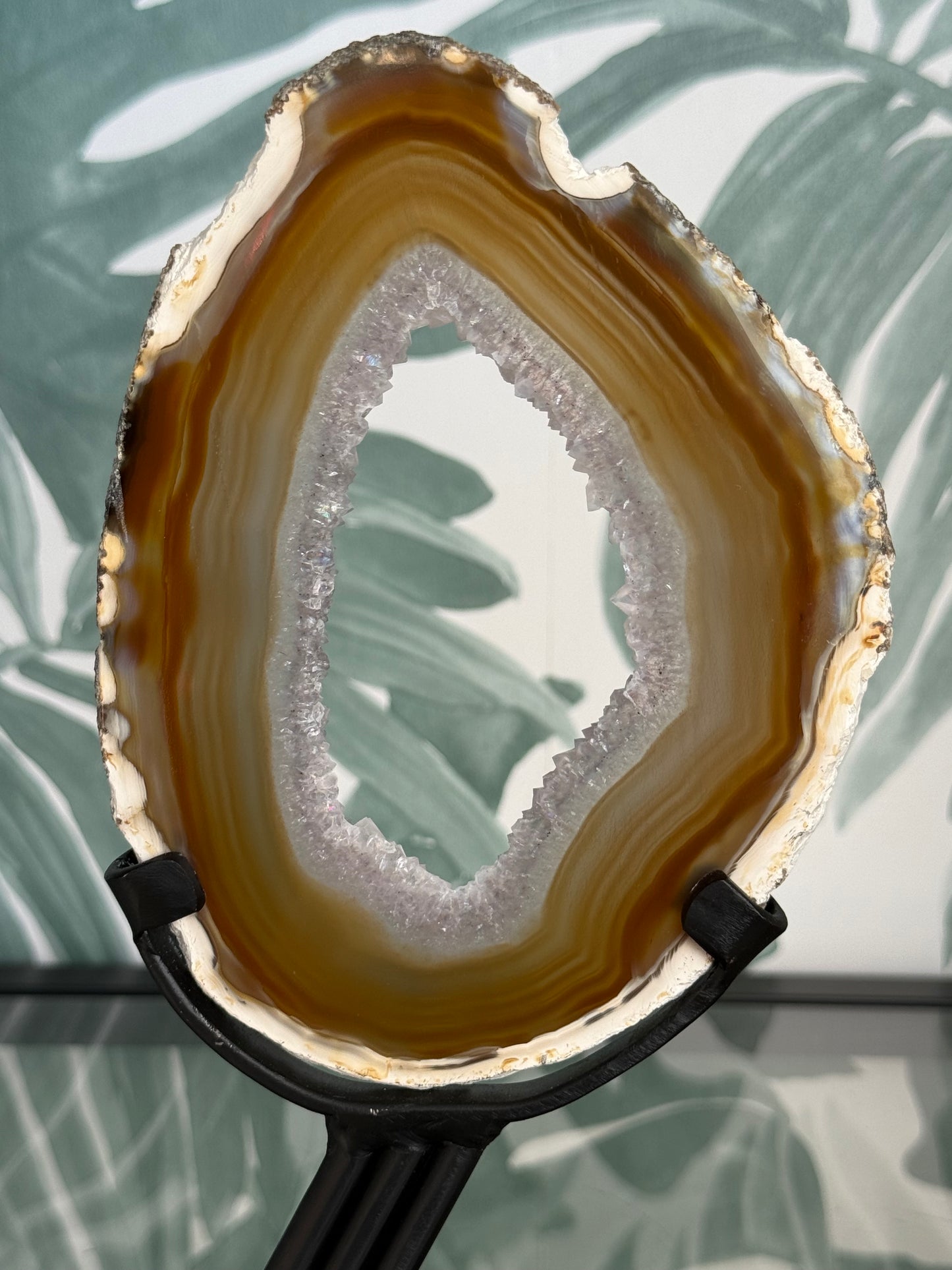 Agaat schijf natuurlijk op luxe standaard - no.106
