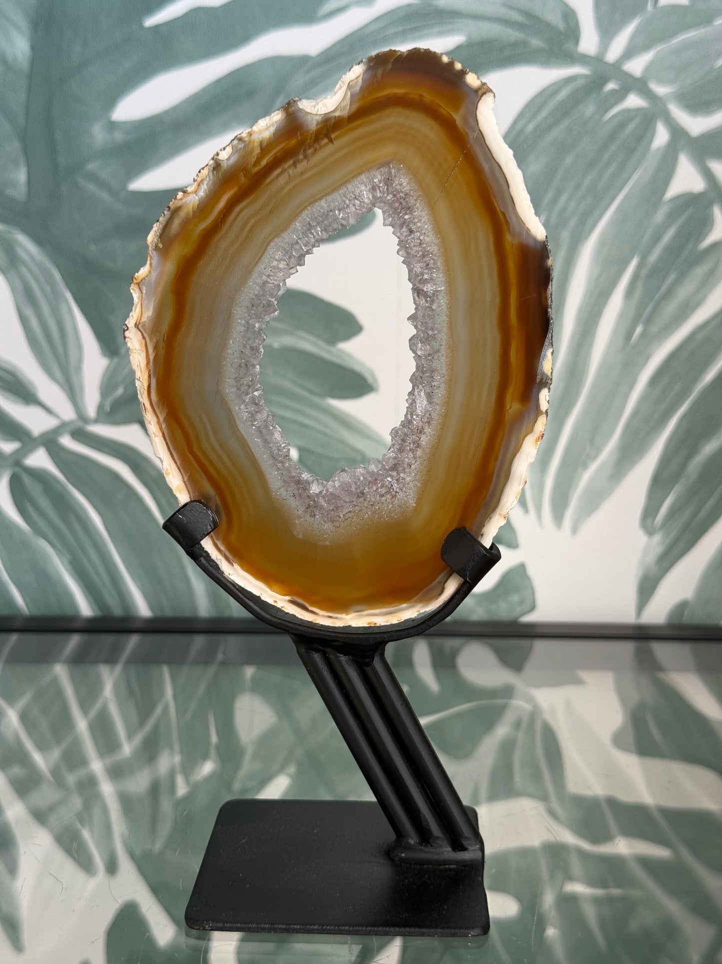 Agaat schijf op luxe standaard - no.107