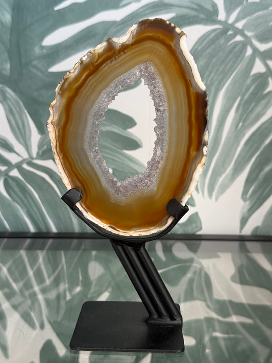 Agaat schijf op luxe standaard - no.107