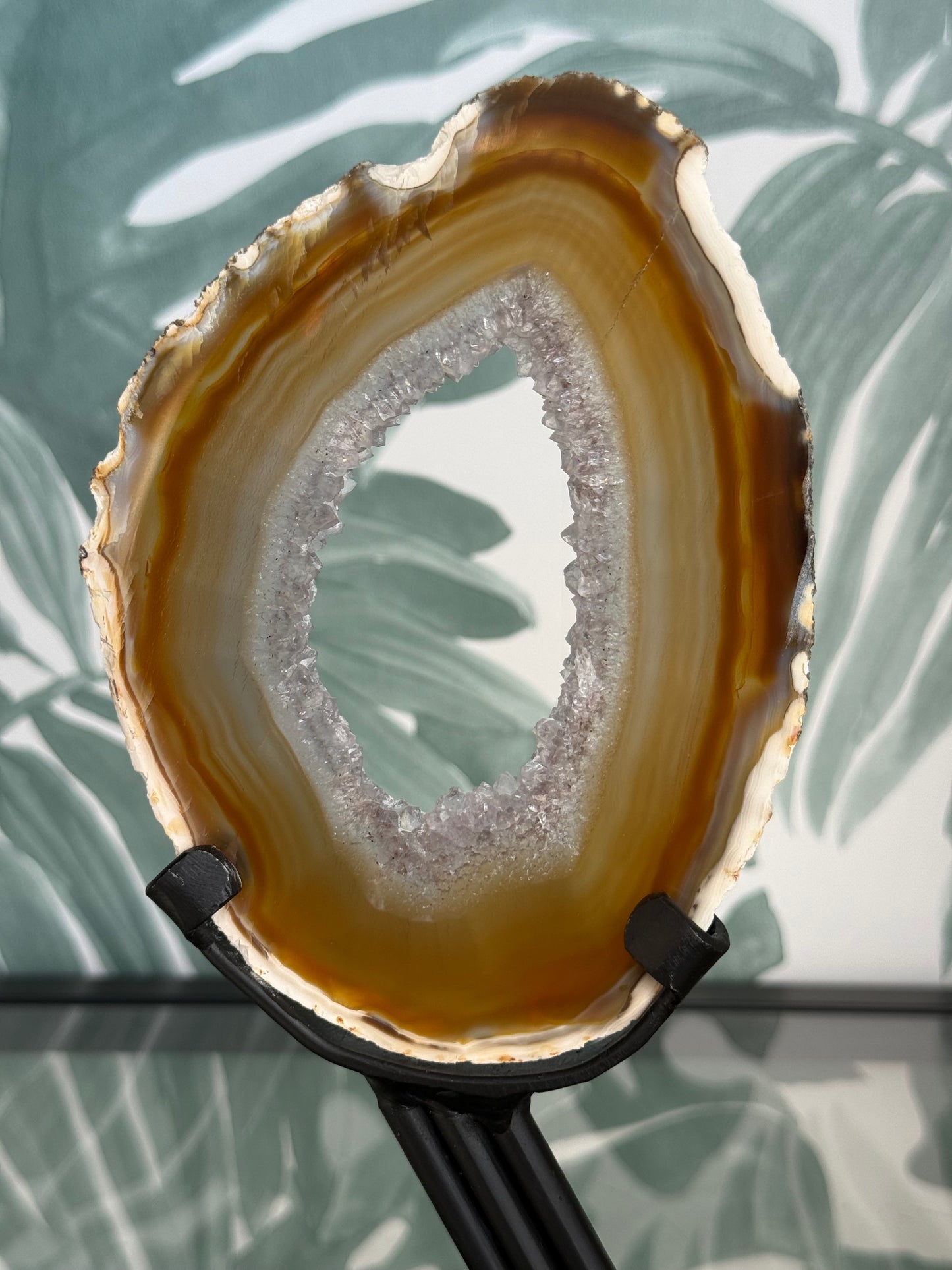 Agaat schijf op luxe standaard - no.107