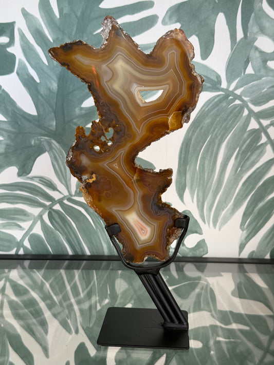Agaat schijf natuurlijk op luxe standaard - no.108