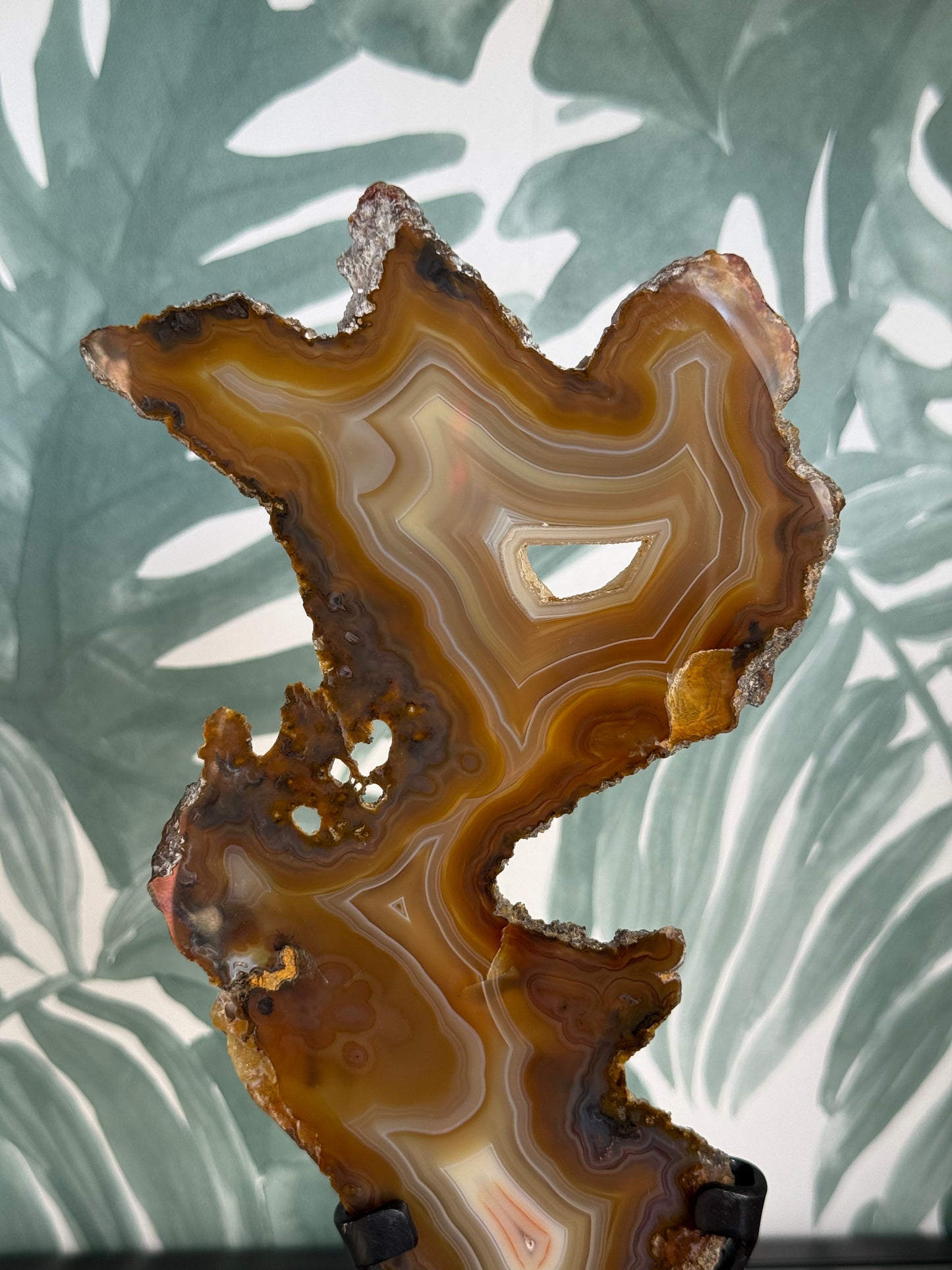 Agaat schijf natuurlijk op luxe standaard - no.108