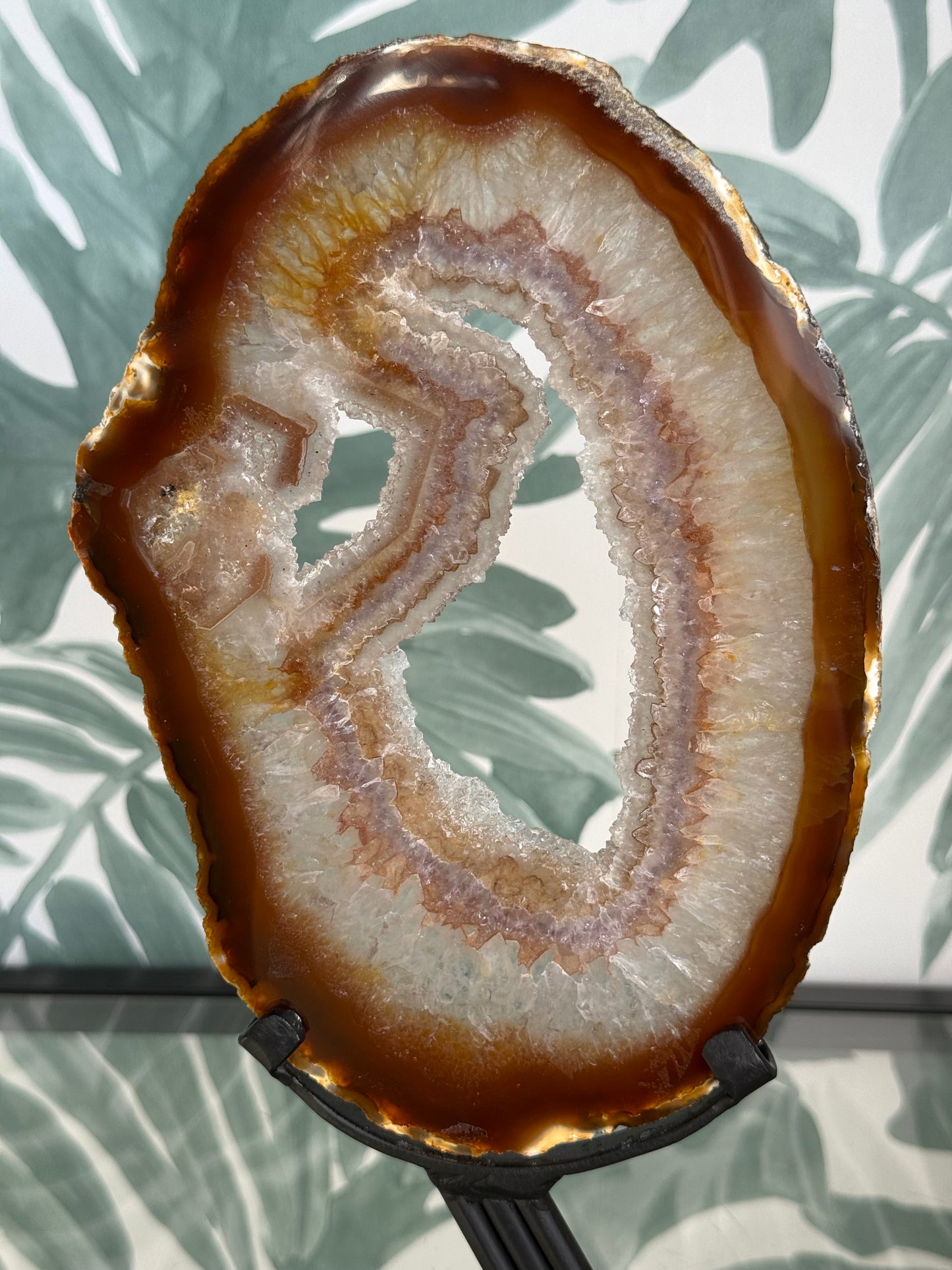 Agaat schijf natuurlijk op luxe standaard - no.113