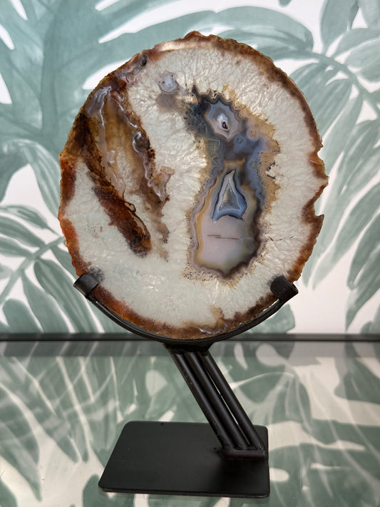 Agaat schijf natuurlijk op luxe standaard - no.116