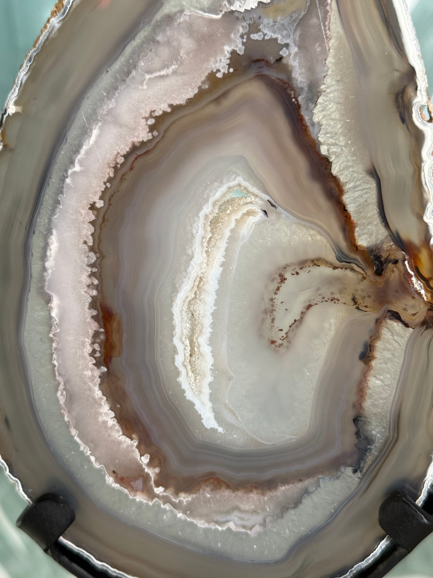 Agaat schijf natuurlijk op luxe standaard - no.117