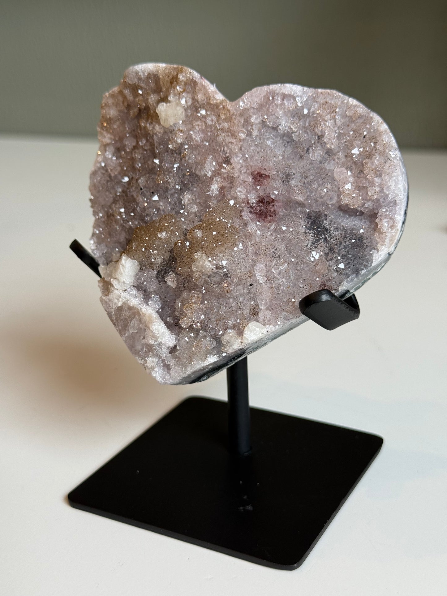 Amethist/chalcedoon hart #no.206 - rust & innerlijke rust